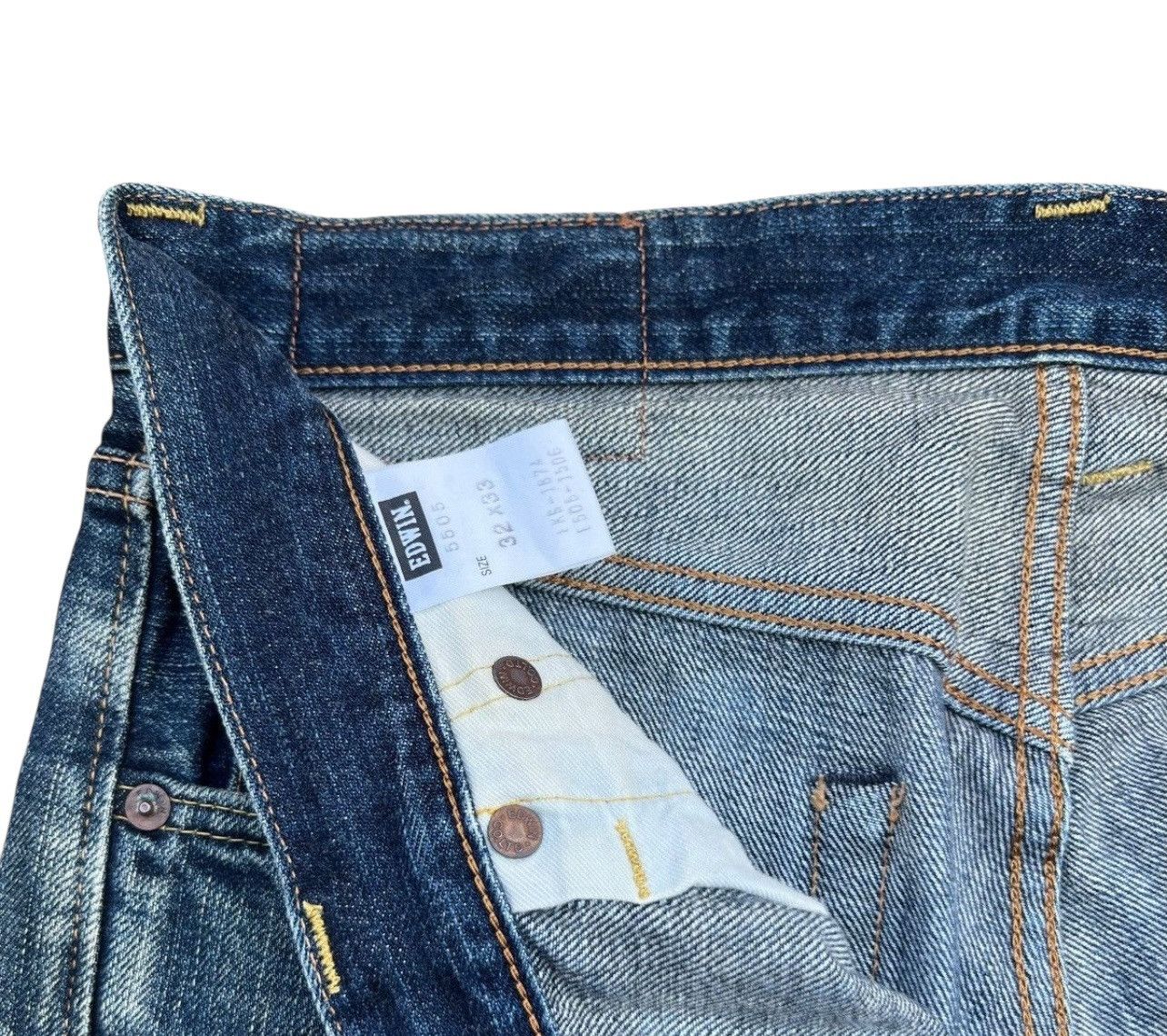 Edwin Vintage Edwin 505X Selvedge Distressed Mudwash Jeans 32x29 Size US 32 / EU 48 - 12 Thumbnail