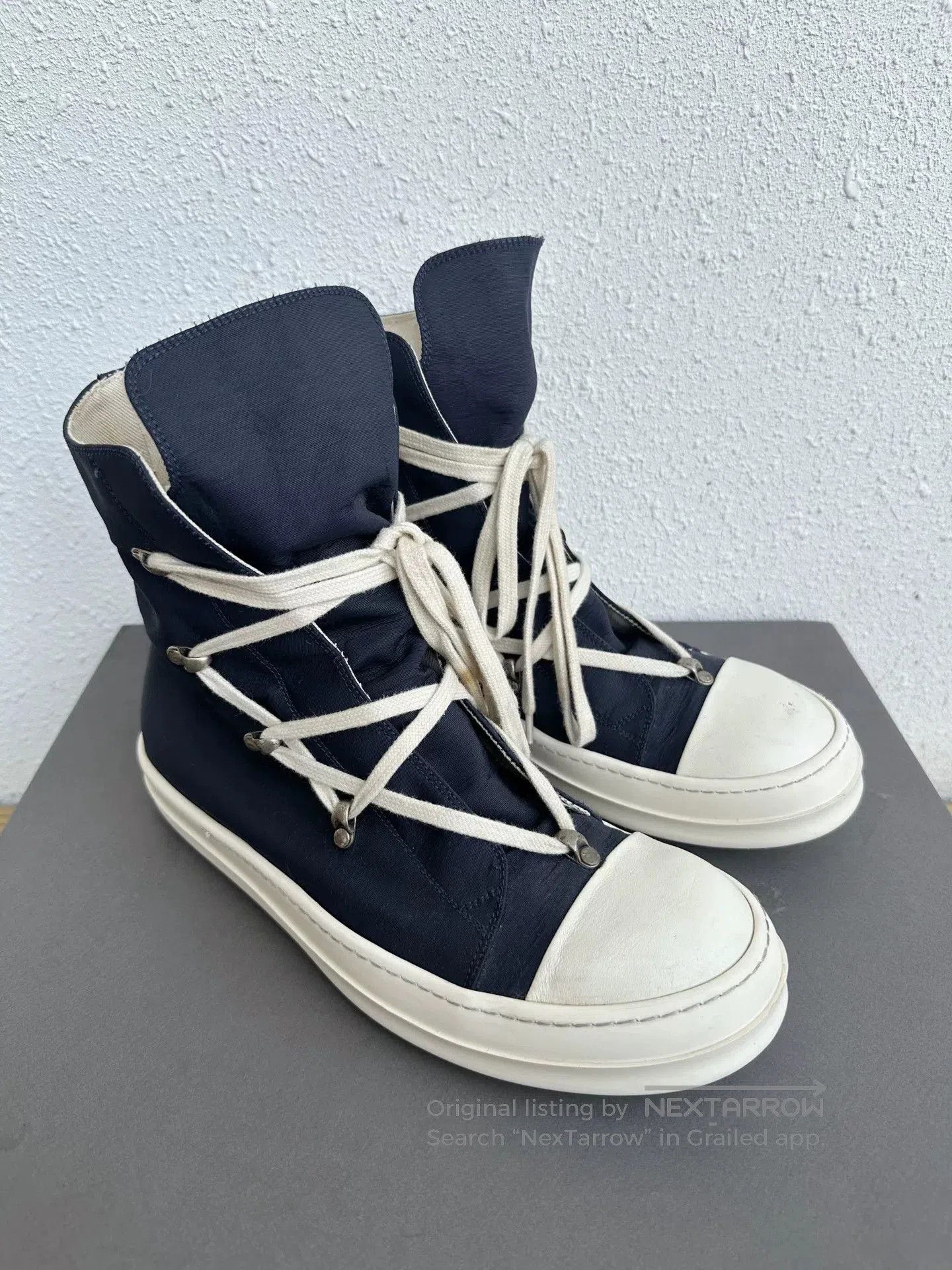 Rick Owens Drkshdw Rick Owens DRKSHDW Canvas High-Top Sneakers. Size US 9 / EU 42 - 3 Thumbnail