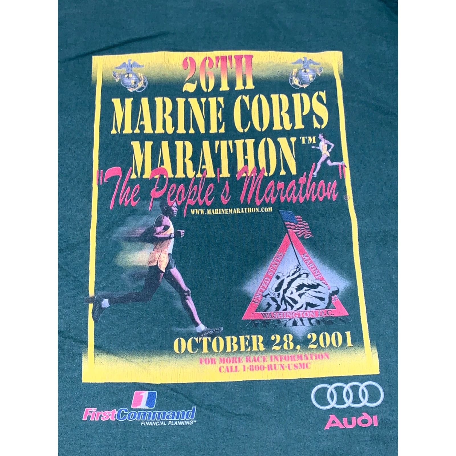 Vintage 2001 26th Marine Corps Marathon Long Sleeve Mock Neck M Green #6454 Size US M / EU 48-50 / 2 - 2 Thumbnail
