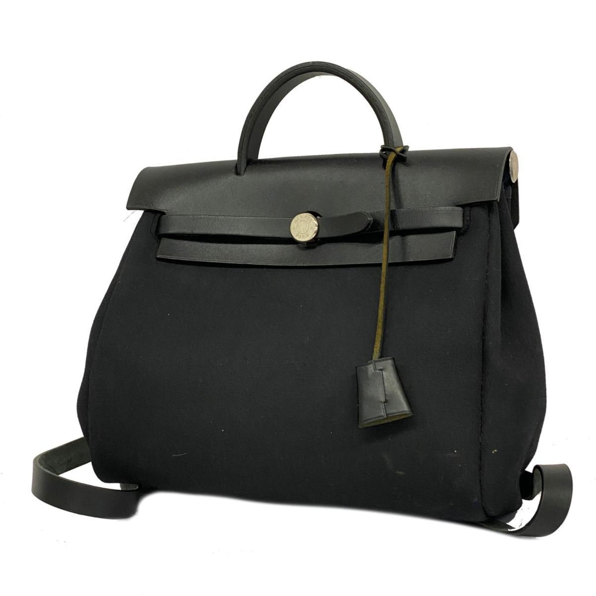 image of Hermes Backpack Airbag Ad Pm G Stamp Toile Officier Black Men's Women's