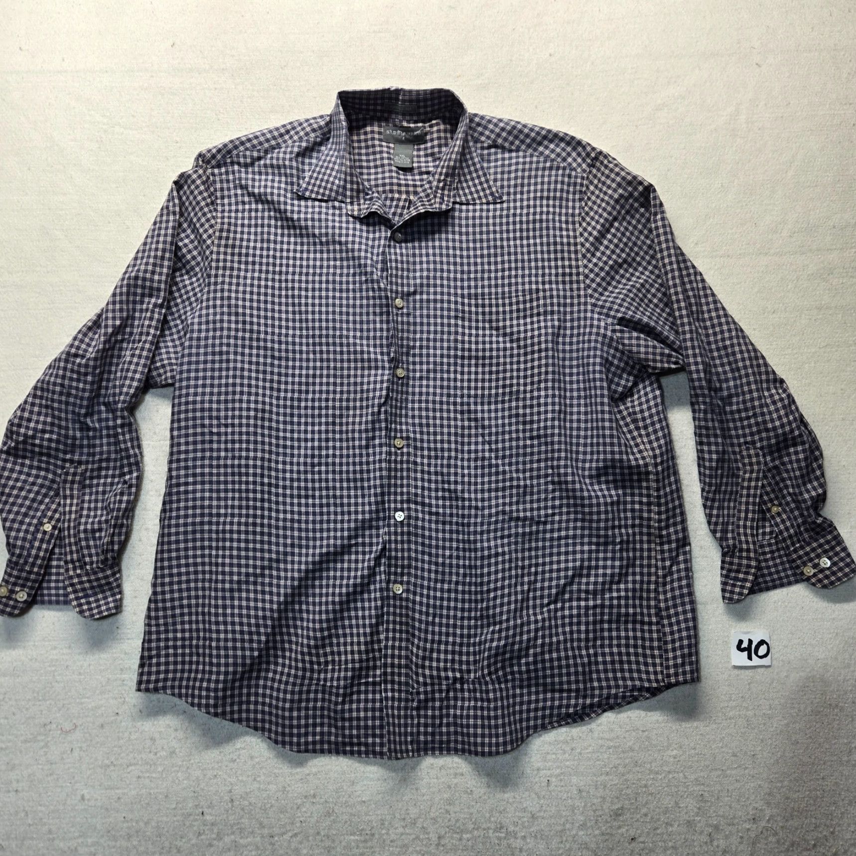 Vintage Saddlebred Blue Plaid Classic Fit Button Up Long Sleeve Adult Men's 2XL XXL Shirt Size US XXL / EU 58 / 5 - 2 Thumbnail