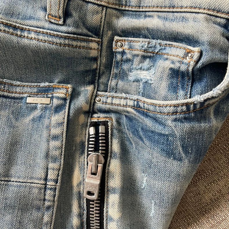Amiri Amiri Blue jeans, zippered leather jeans 2501-Nextarrow Size US 30 / EU 46 - 5 Thumbnail