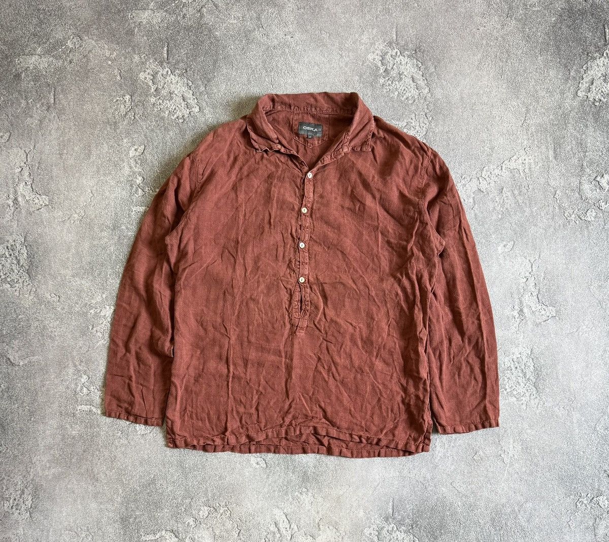 Linea Naturale Oska 4/size button up shirts long sleeve retro top dress Size US XL / EU 56 / 4 - 9 Thumbnail