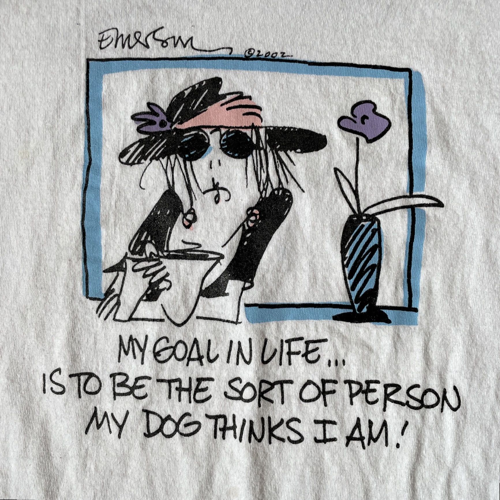 Vintage VINTAGE Emerson Quillin Comic 2002 Y2K Mens M White Graphic Print T-Shirt Size US M / EU 48-50 / 2 - 3 Thumbnail