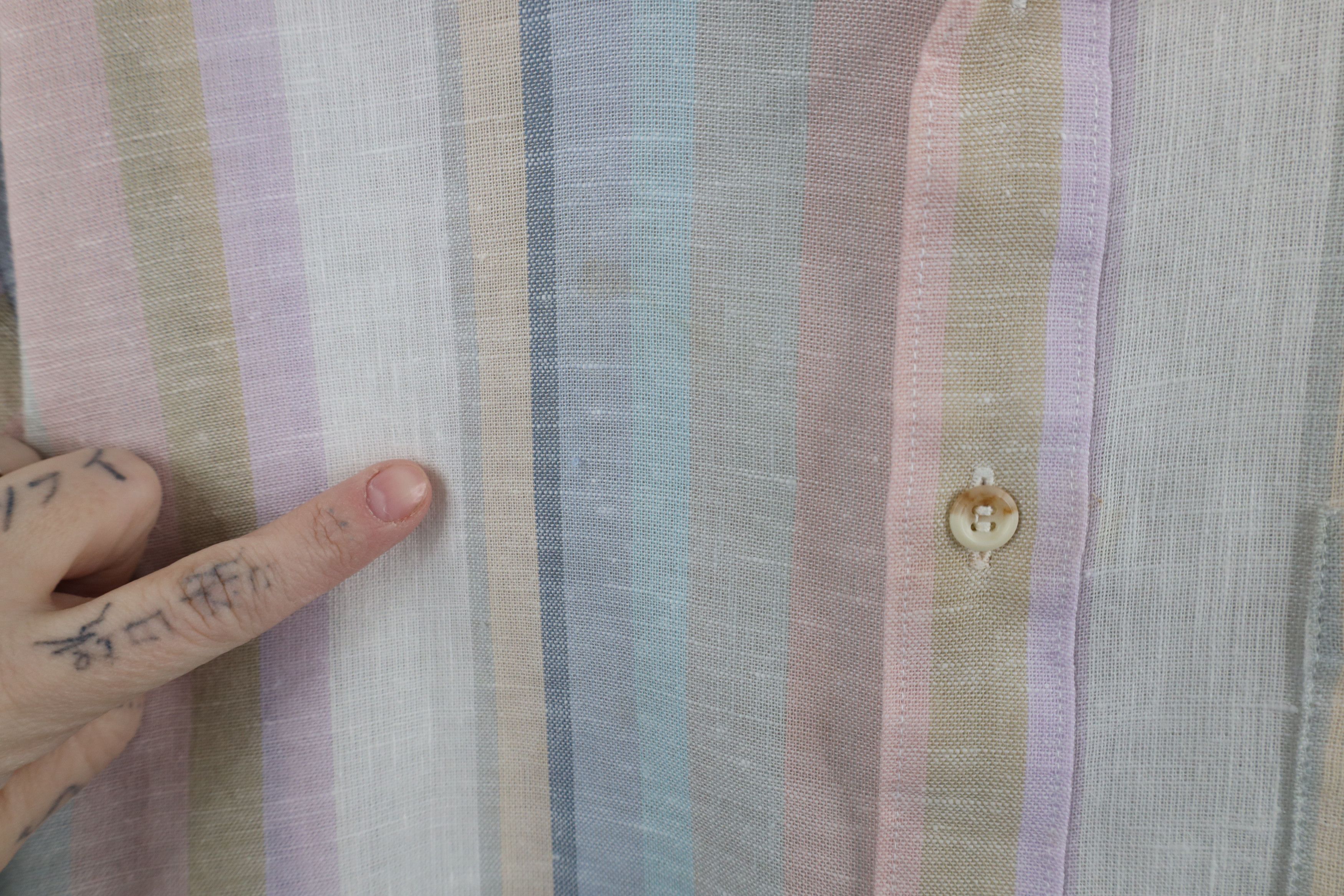 Vintage Vintage 70s Streetwear Linen Short Sleeve Button Shirt USA Size US L / EU 52-54 / 3 - 4 Thumbnail