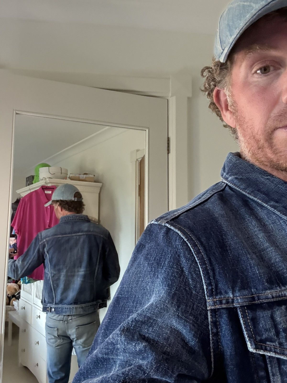 Celine Hedi Slimane denim trucker jacket silk union wash