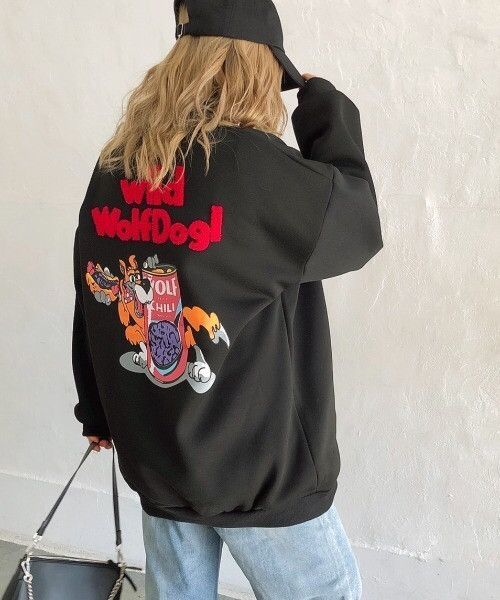 Japanese Brand WolfDog Embroidered Loose Sweatshirt for Men and Women Size US M / EU 48-50 / 2 - 2 Thumbnail