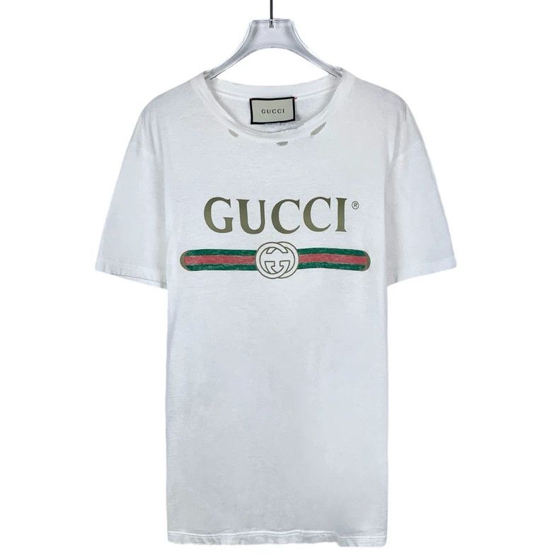 Gucci Gucci Logo letter print floral embroidery round neck white Size US XXS / EU 40 - 1 Thumbnail