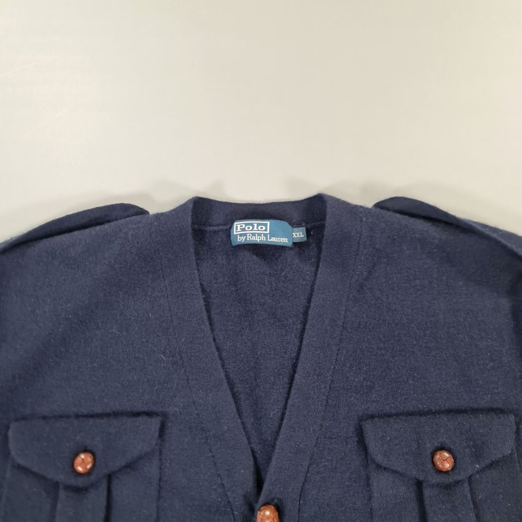Polo Ralph Lauren VINTAGE Polo Ralph Lauren Cardigan Mens Jumper Navy Blue 2XL Cashmere Knit Pocketed Winter Shawl Neck Casual Mens Size US XXL / EU 58 / 5 - 2 Thumbnail