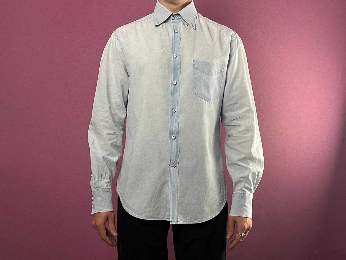 Brunello Cucinelli × Vintage Brunello Cucinelli Vintage Men's Twill Shirt - M Size US M / EU 48-50 / 2 - 3 Thumbnail
