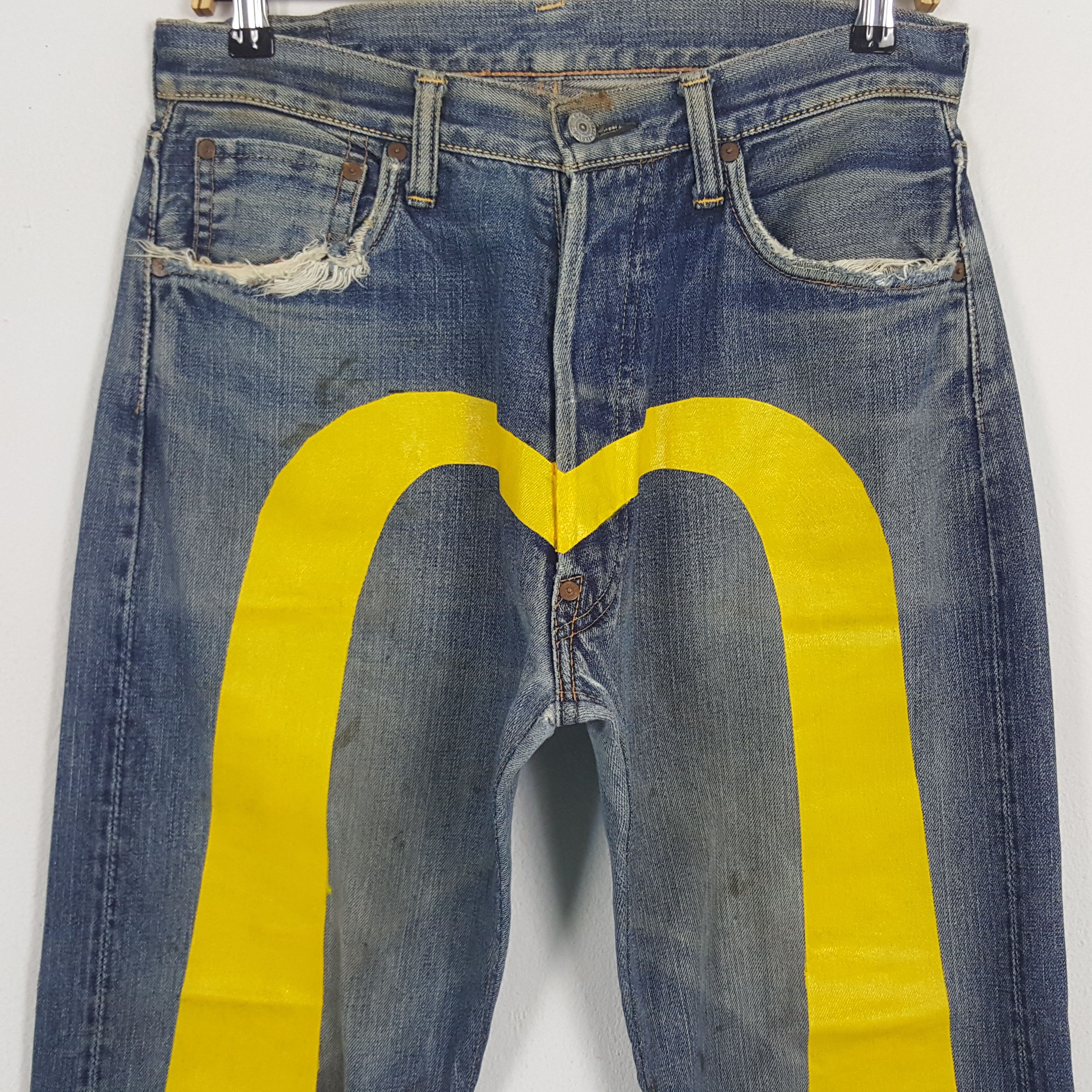 Evisu × Japanese Brand × Vintage Vintage Evisu Japanese Brand Daicock Custom Art Denim Jeans Size US 30 / EU 46 - 2 Thumbnail