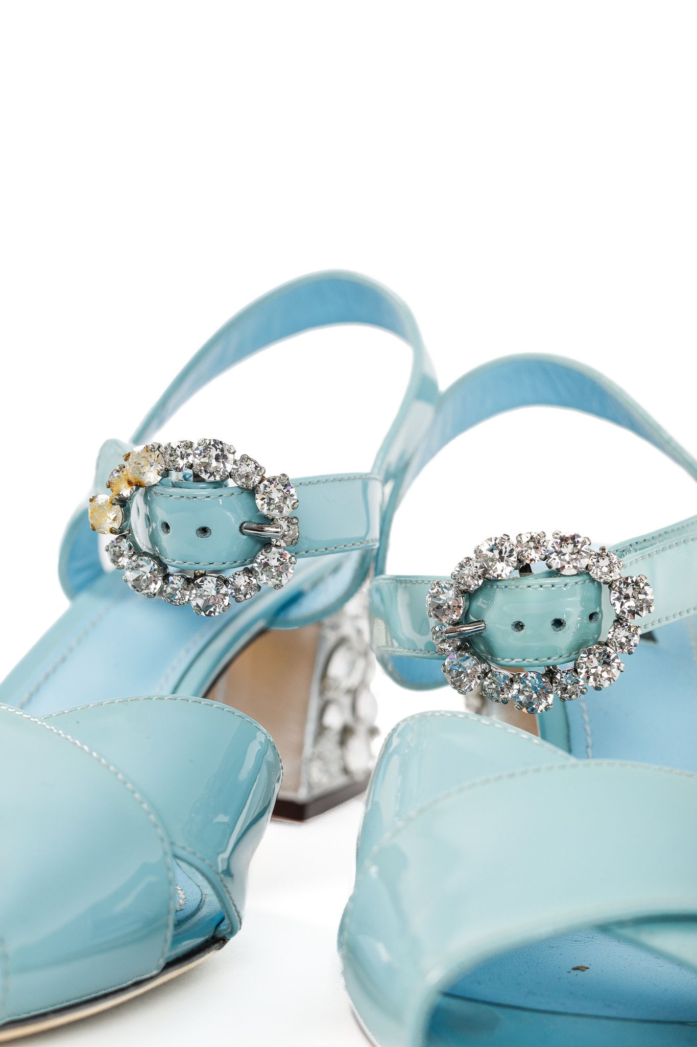 Dolce & Gabbana Dolce & Gabbana SS18 Patent-Leather Embellished-Heel Sandals Size US 7.5 / IT 37.5 - 7 Thumbnail