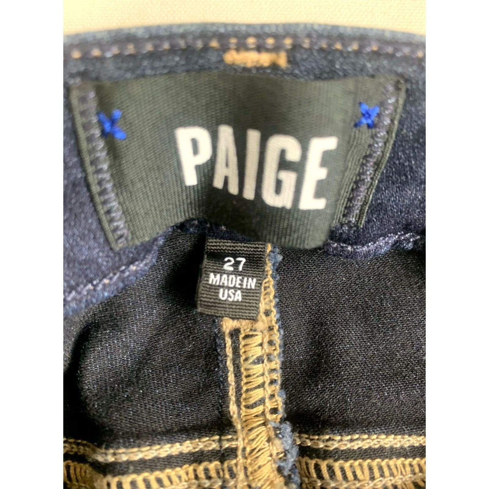 Paige PAIGE Skyline Straight Jeans Womens 27 Blue Dark Wash Stretch Denim (fits 28x29) Size 27" / US 4 / IT 40 - 5 Thumbnail