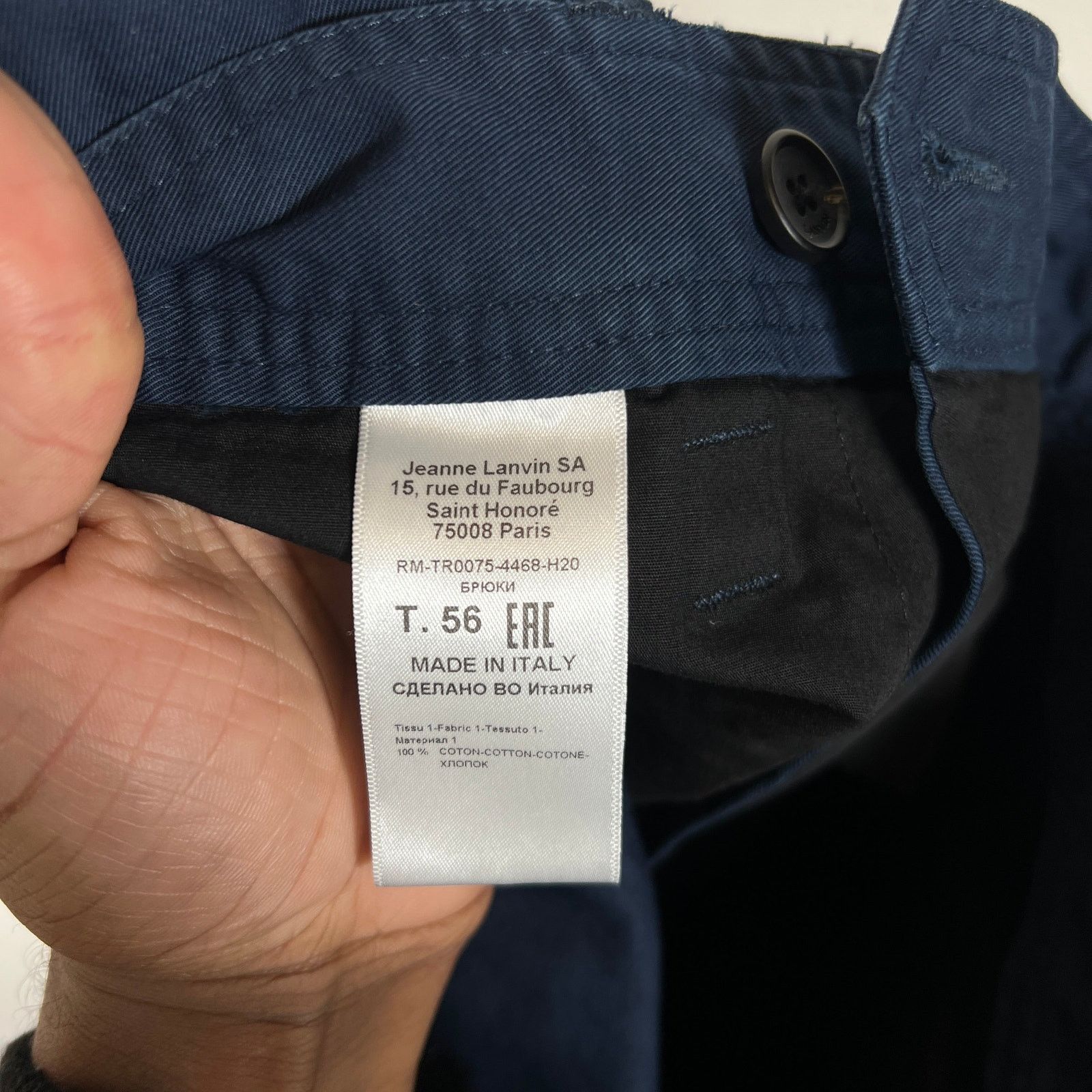Lanvin Lanvin Navy Trousers Size 38 Size US 38 / EU 54 - 4 Thumbnail