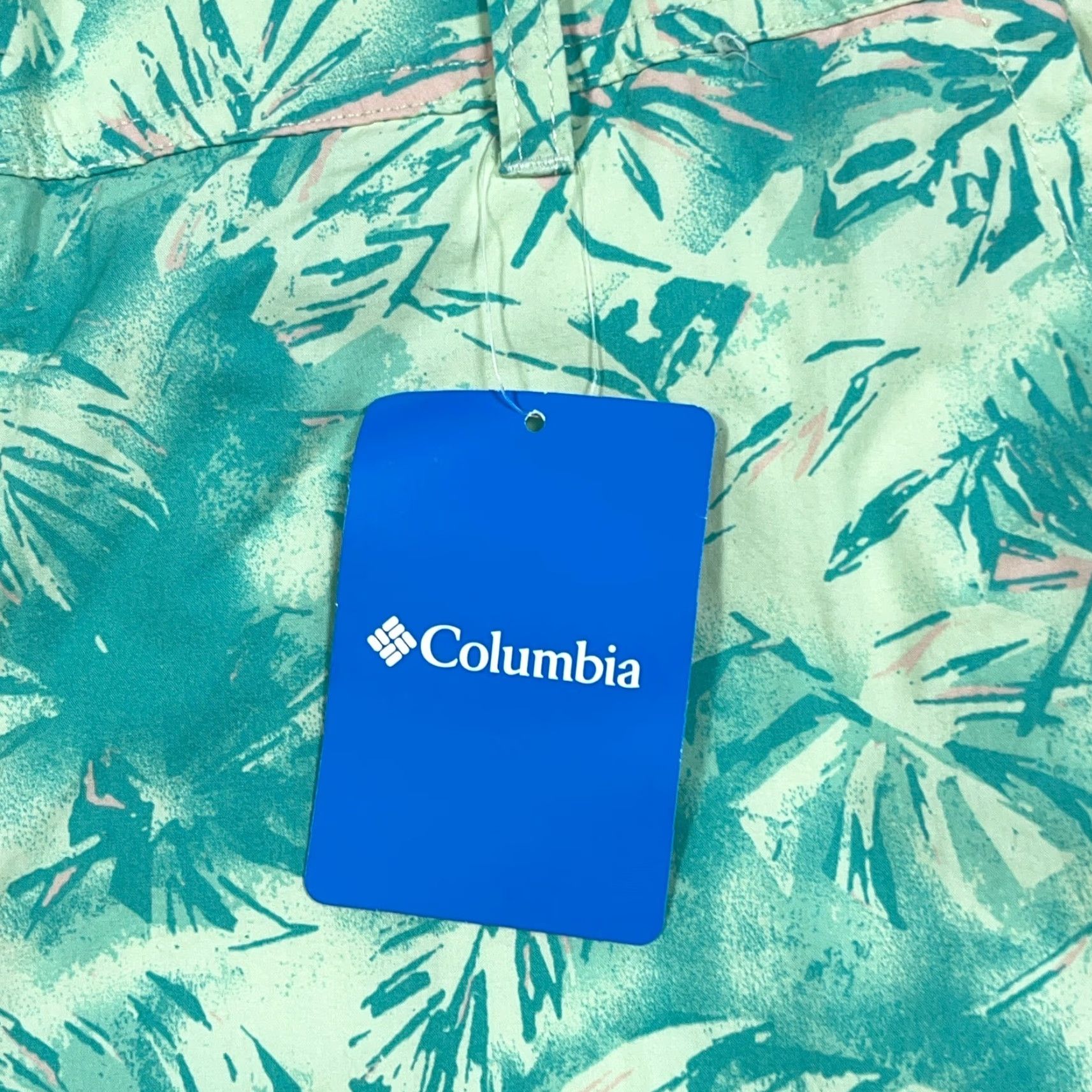 Vintage Columbia Shorts Men 40 Green Chino Palm Print Floral Washed Out Flat Front NEW Size US 40 / EU 56 - 5 Thumbnail