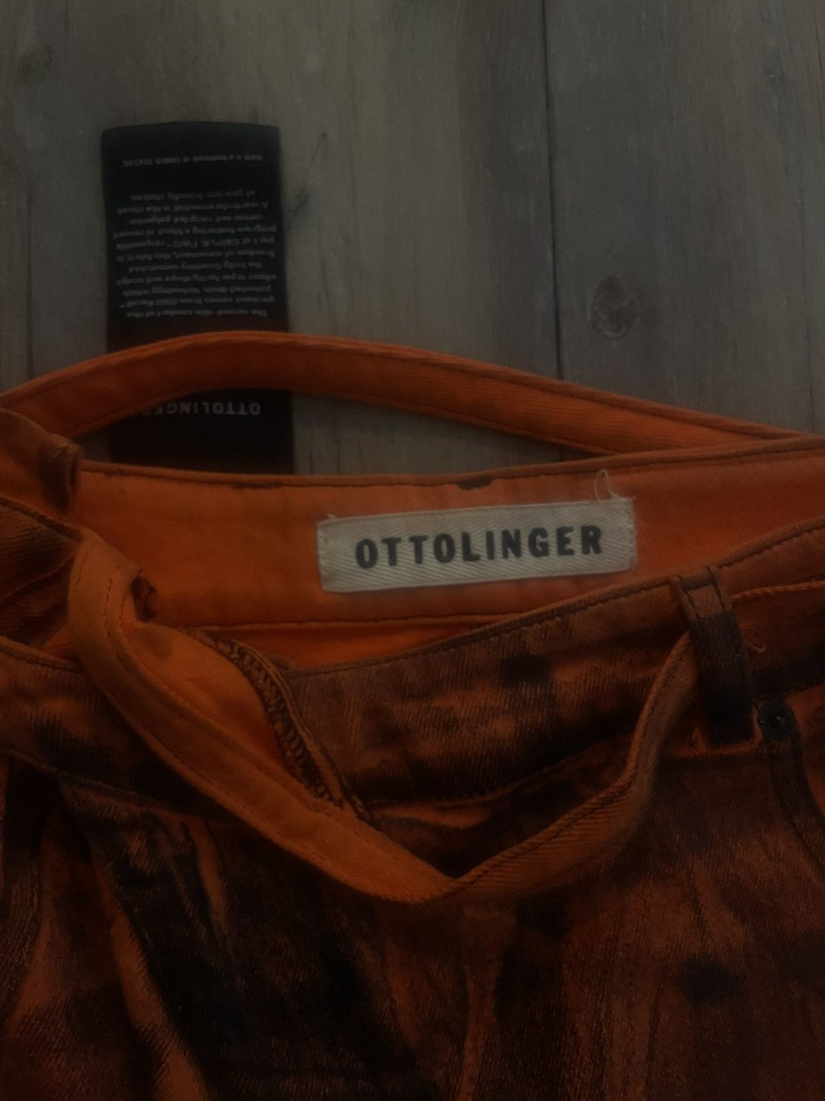 Ottolinger OTTOLINGER Orange & Black Painted Denim Pants Size 28" / US 6 / IT 42 - 3 Thumbnail