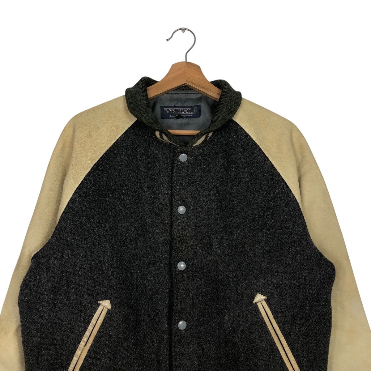 Japanese Brand 📌Vintage Bomber Leather Jacket Ivy's League Issey Miyake Size US L / EU 52-54 / 3 - 4 Thumbnail