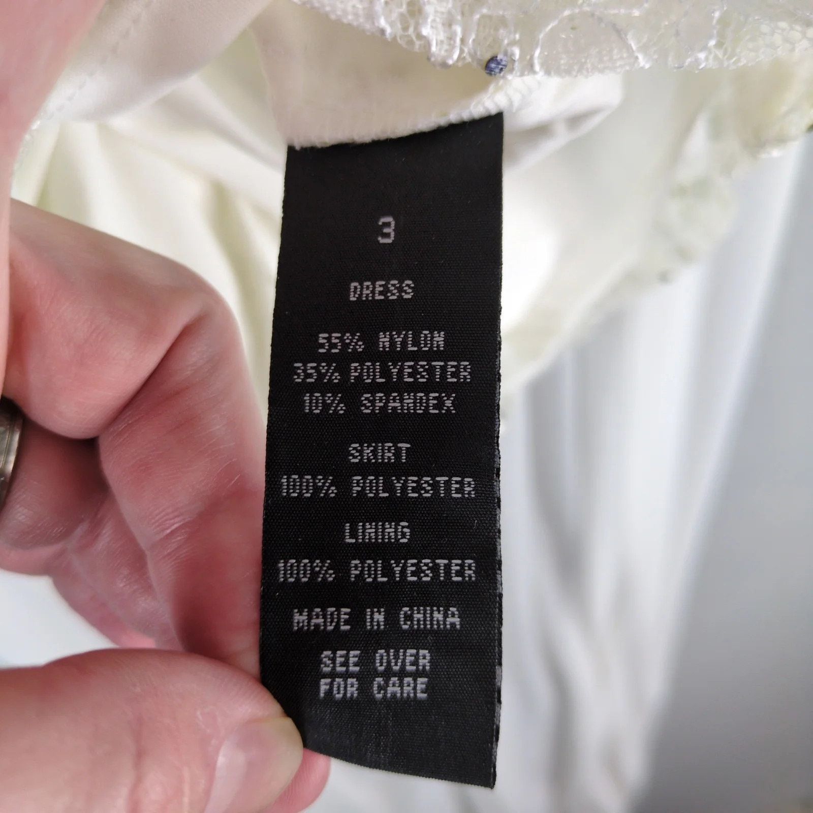 Other BCX Sheer Lace Overlay Off-White Dress Sz 3 Juniors Sequin Size S / US 4 / IT 40 - 7 Thumbnail