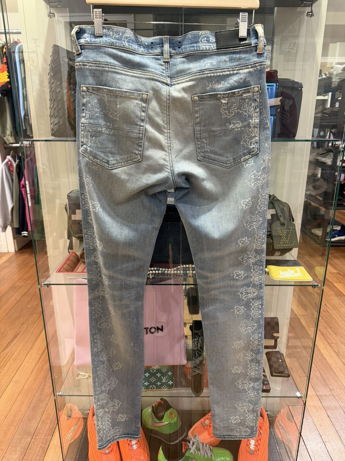Amiri Amiri Bandana Jacquard Denim Jeans - Blue Size US 33 - 2 Thumbnail