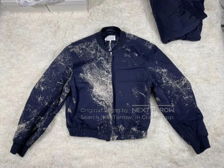 Maison Margiela Maison Margiela Navy Paint Spatter Bomber Jacket. Size US M / EU 48-50 / 2 - 1 Thumbnail