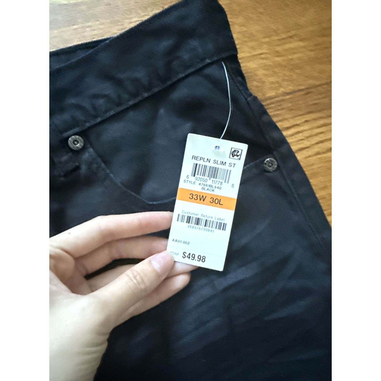 Vintage INC Berlin Slim Straight Jeans 33/30 Black Men Regular Slim NWT C26 Size US 33 - 6 Thumbnail