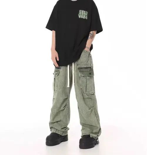 VIBE Retro washed distressed workwear large pocket jeans Size US 30 / EU 46 - 3 Thumbnail