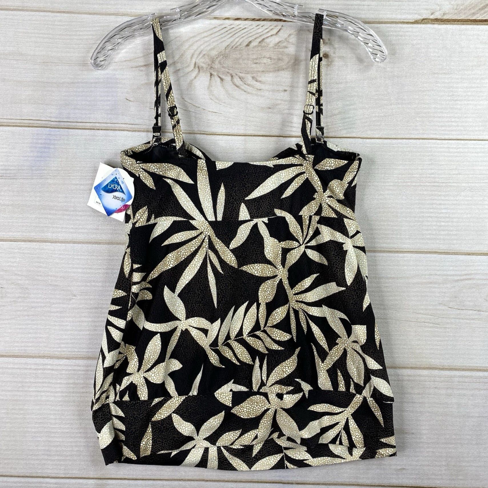 Croft & Barrow VINTAGE Croft & Barrow Tankini Top Womens 12 Brown Floral Tummy Slimmer Swimsuit NWT Size XL / US 12-14 / IT 48-50 - 5 Thumbnail