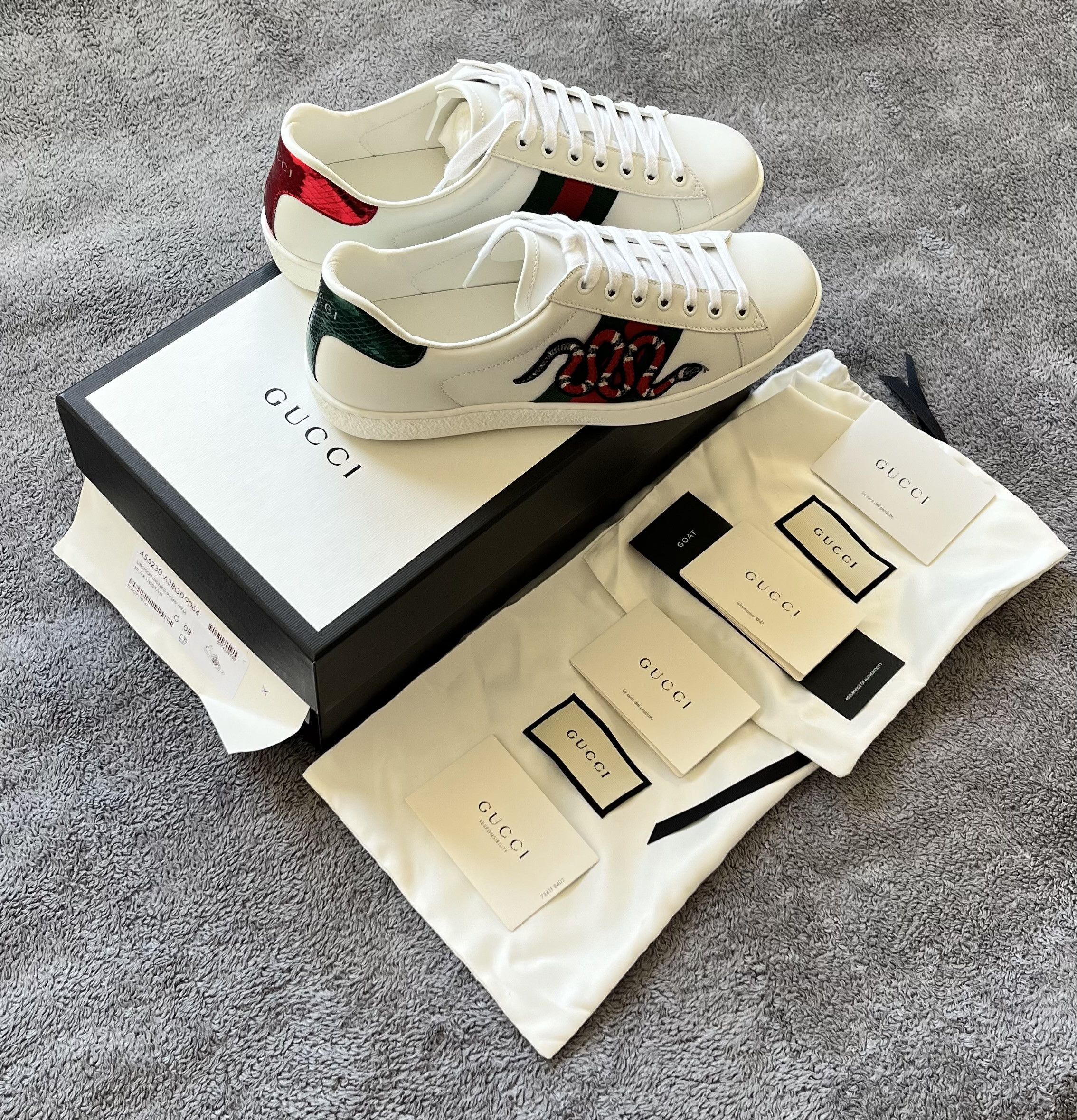 Gucci Gucci Ace Embroidered Snake Sneakers | Grailed