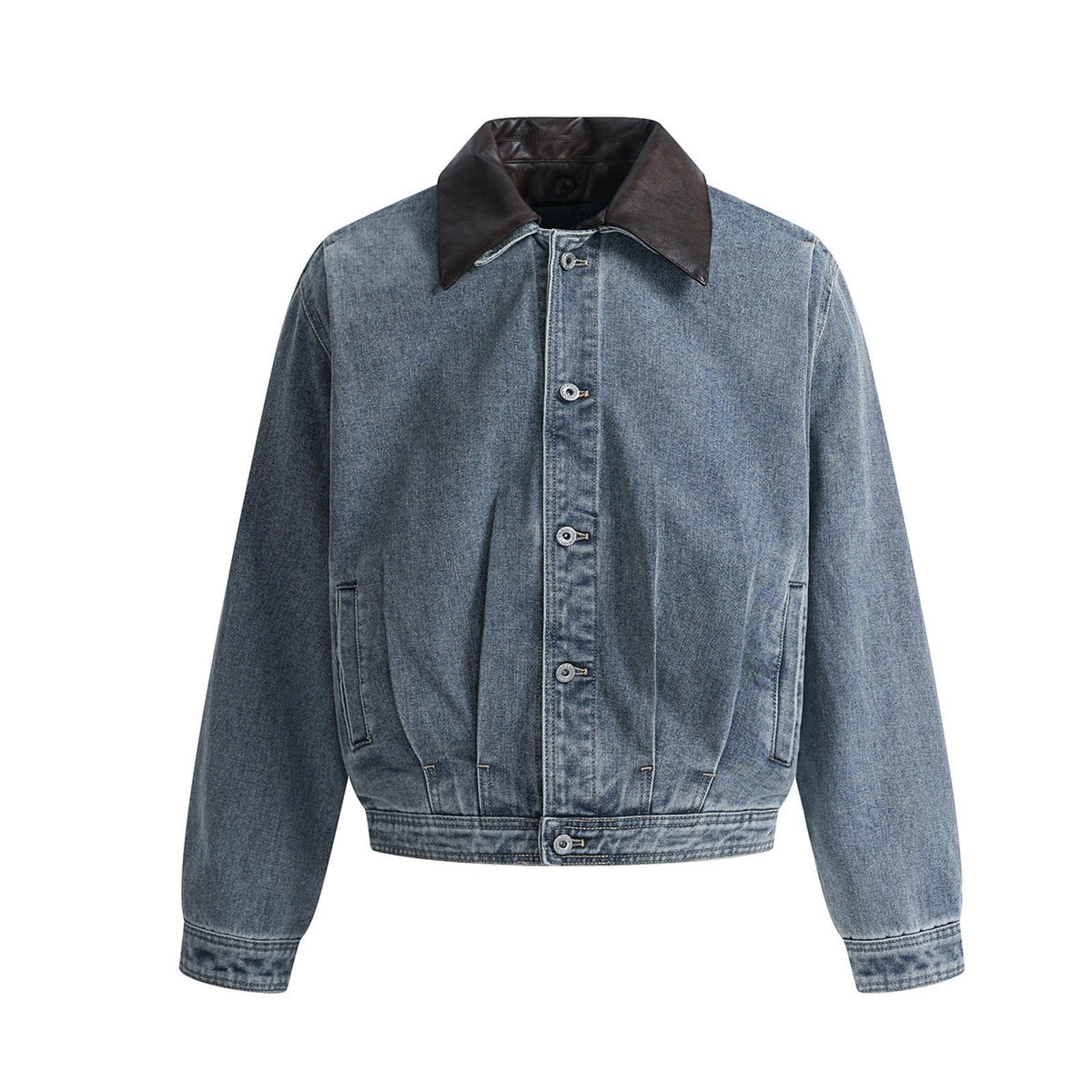 Other Washed Raw Denim Moto Jacket | Corduroy Collar Size US M / EU 48-50 / 2 - 1 Thumbnail