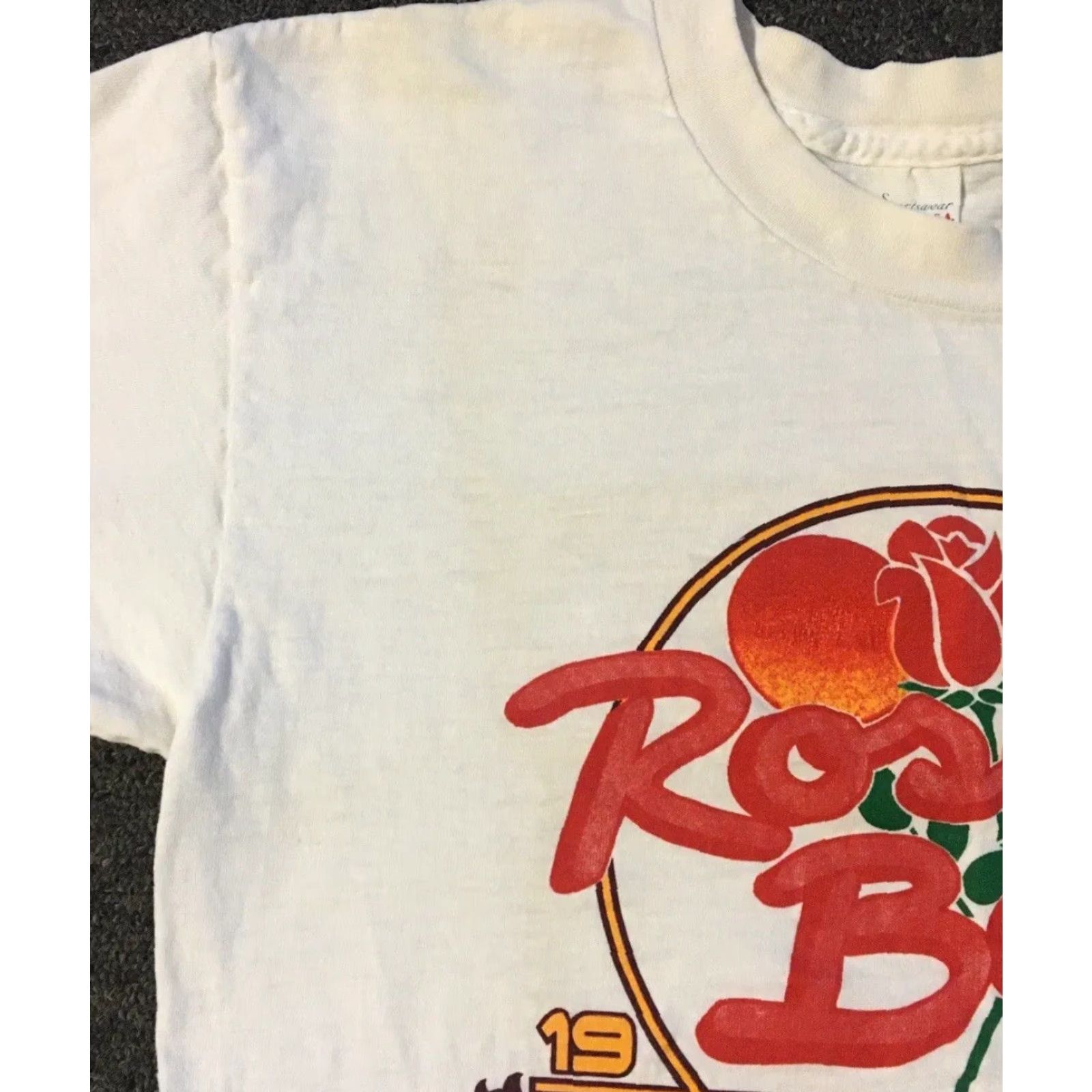 Vintage VINTAGE ASU Rose Bowl Shirt Men S White 80s Distressed Single Stitch Football Track Grunge University Sun Devils Size US S / EU 44-46 / 1 - 6 Thumbnail