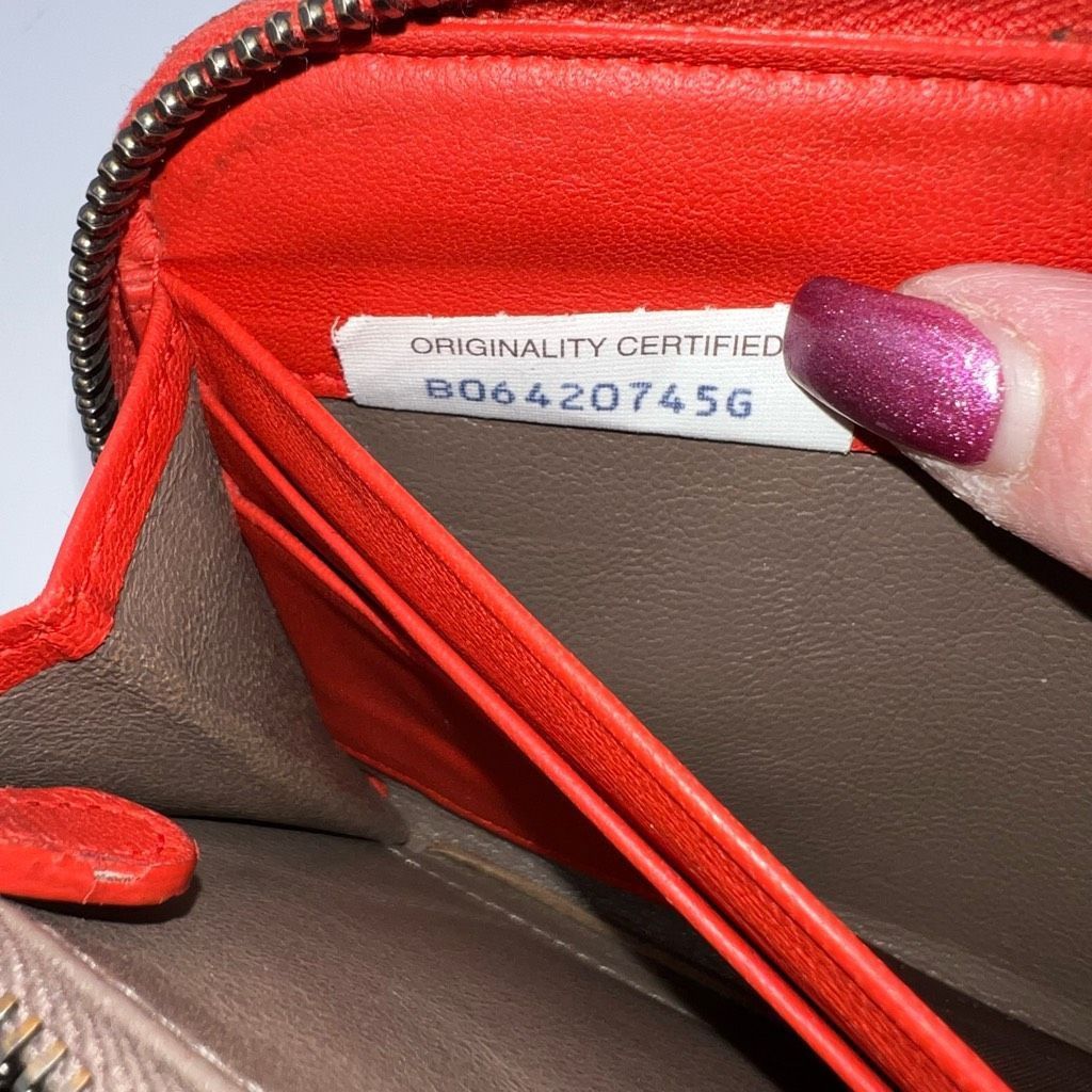 Bottega Veneta Bottega Veneta Red/Orange Intrecciato Woven Nappa Leather Zip Around Wallet Size ONE SIZE - 12 Thumbnail