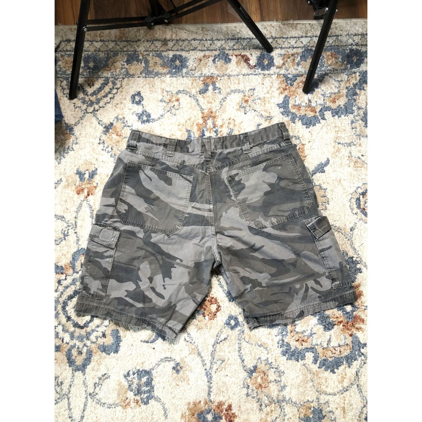 Wrangler Wrangler Cargo Shorts Mens 34 Gray Camouflage Cotton Canvas Relaxed Fit Outdoor Size US 34 / EU 50 - 8 Thumbnail