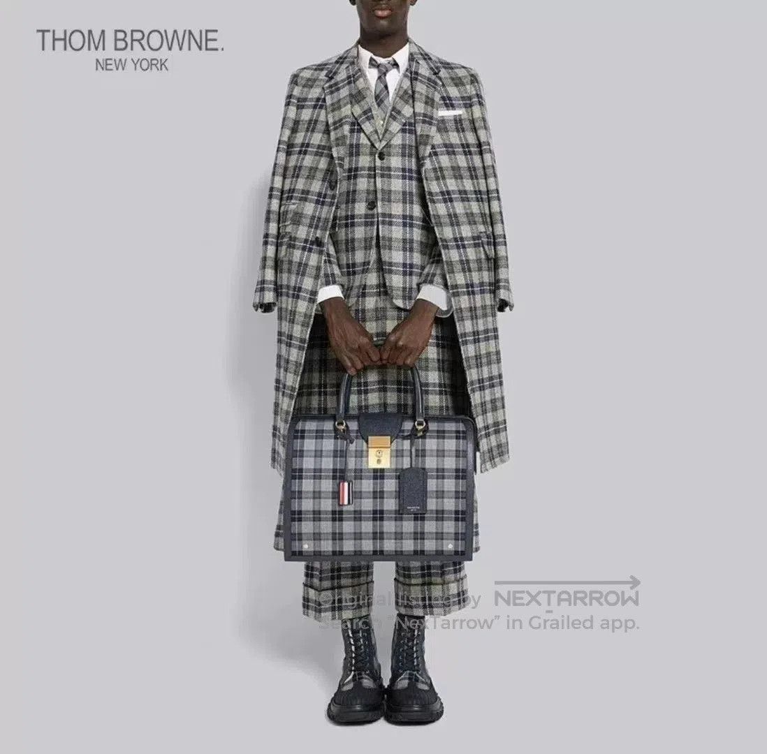 Thom Browne Thom Browne Gray-Blue Plaid Coat. Size US S / EU 44-46 / 1 - 9 Thumbnail