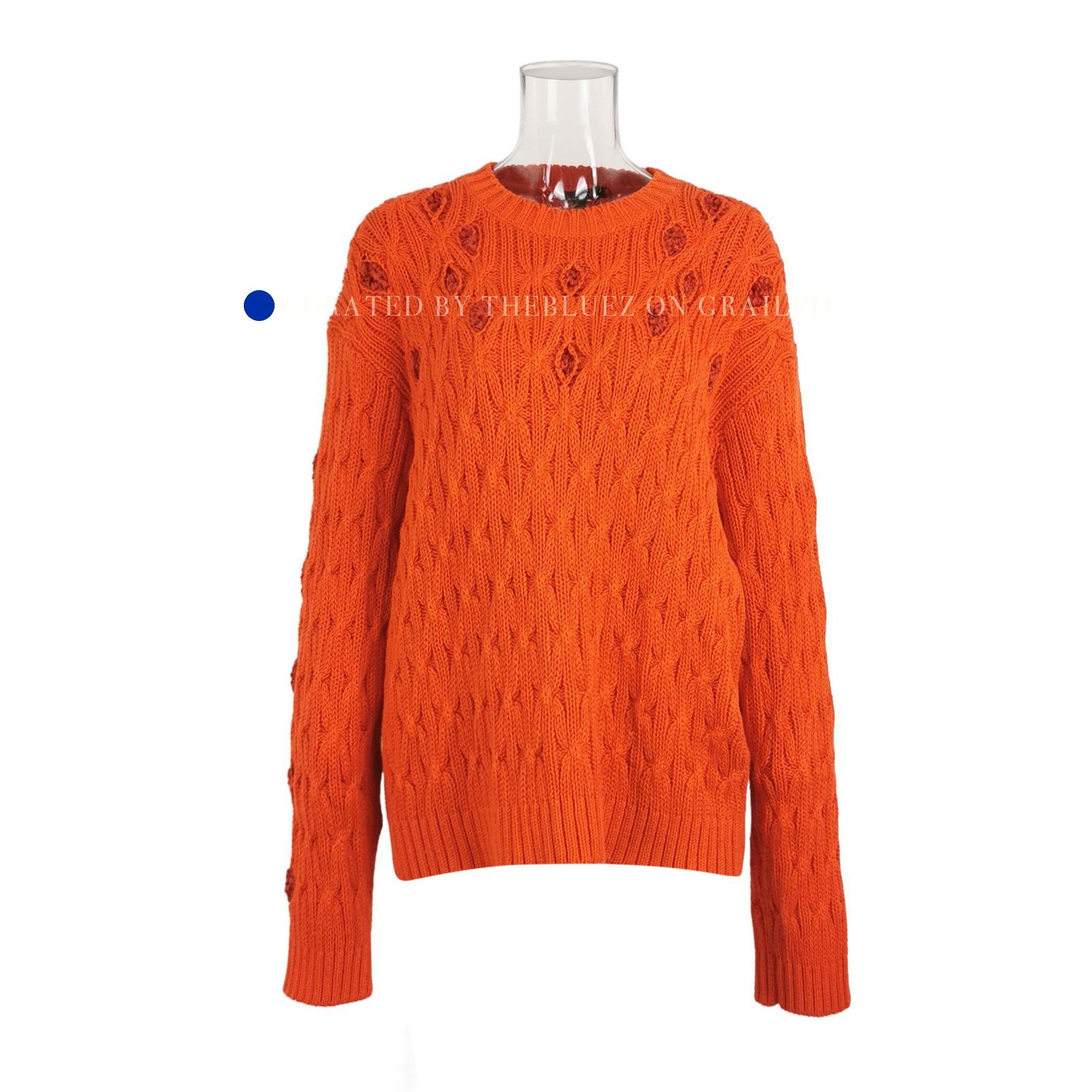 Loro Piana Orange Cotton Crewneck Sweater in Size M Size US M / EU 48-50 / 2 - 1 Thumbnail