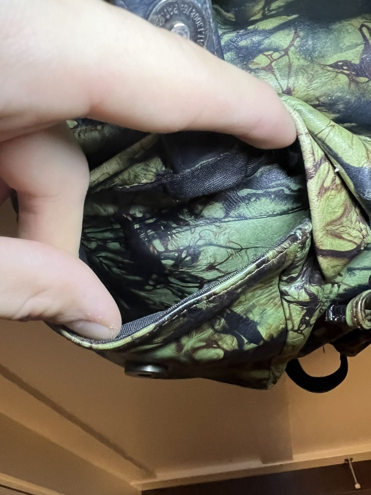 Jean Paul Gaultier Vintage 90s Jean Paul Gaultier Leather Camoflage Backpack Size ONE SIZE - 13 Thumbnail