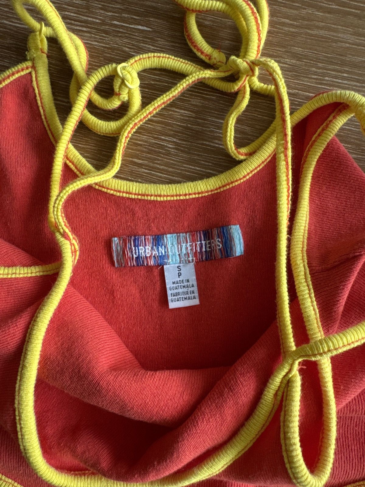 Urban Outfitters Orange and yellow double strap crop top w/ sparkle detailing Size S / US 4 / IT 40 - 4 Thumbnail