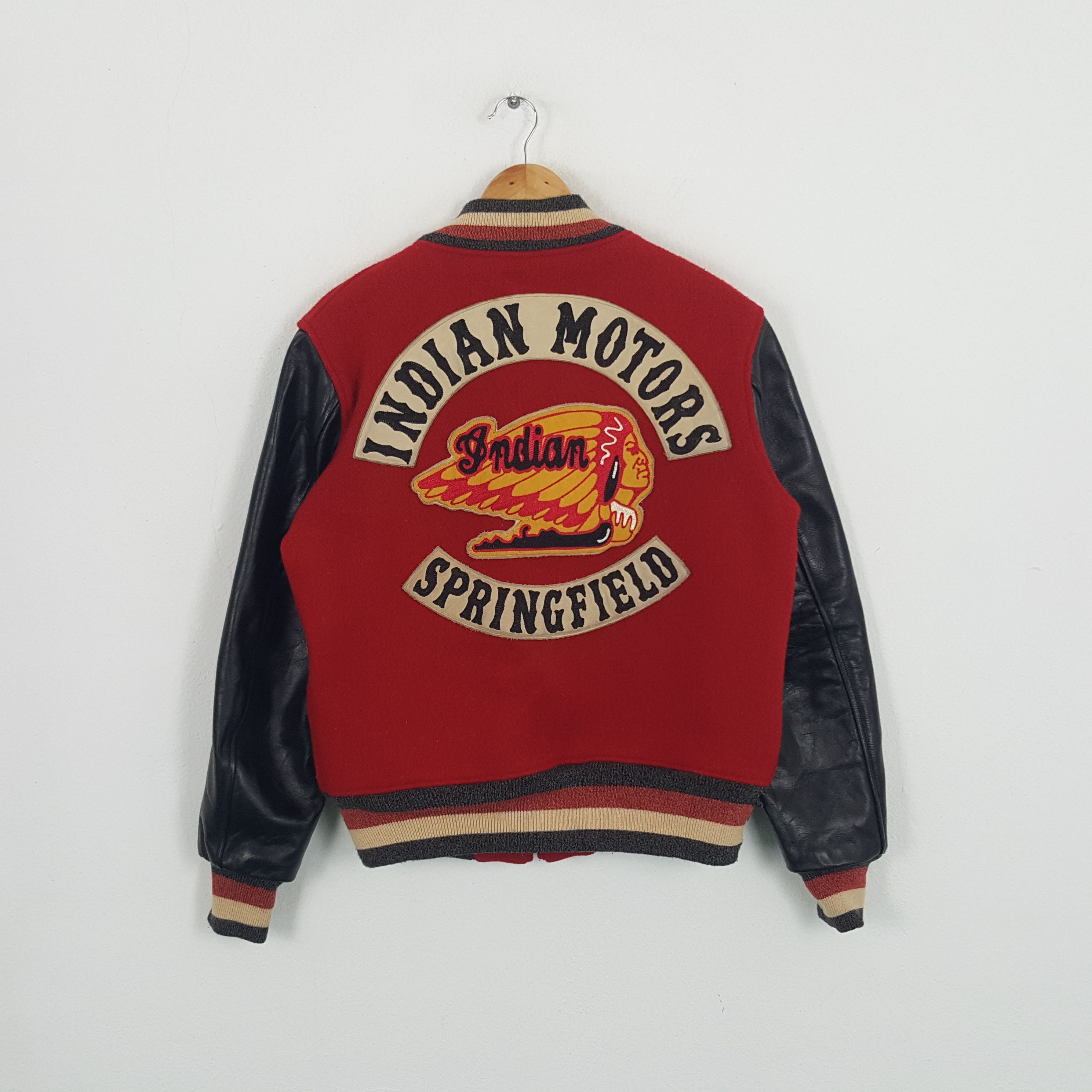 Indian Motorcycle × Vintage Vintage Indian Motors Springfield Biker Style Varsity Jacket Size US M / EU 48-50 / 2 - 1 Thumbnail