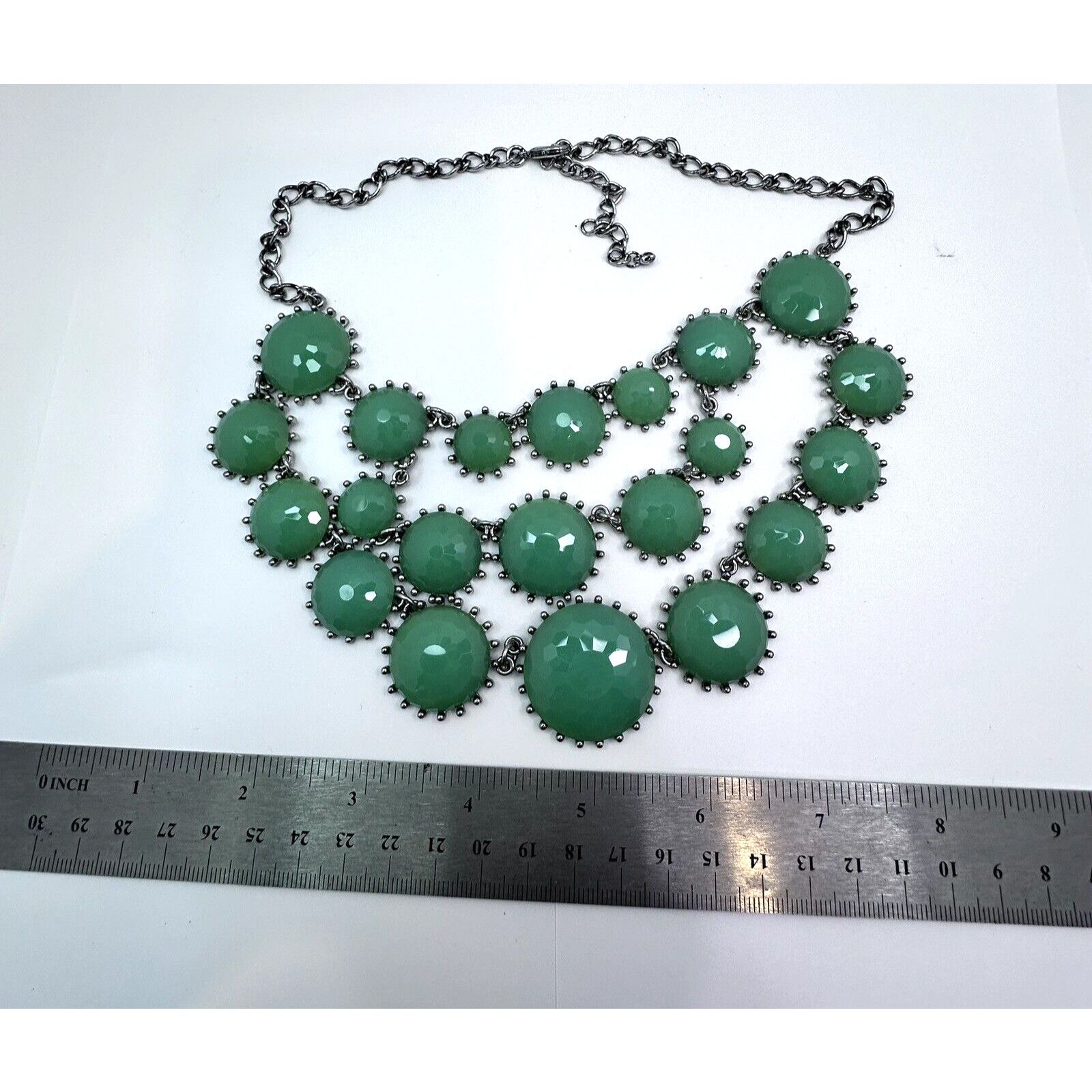 Unknown London Chunky Statement Mint Green Silver Tone Chain Necklace mcm Size ONE SIZE - 5 Thumbnail