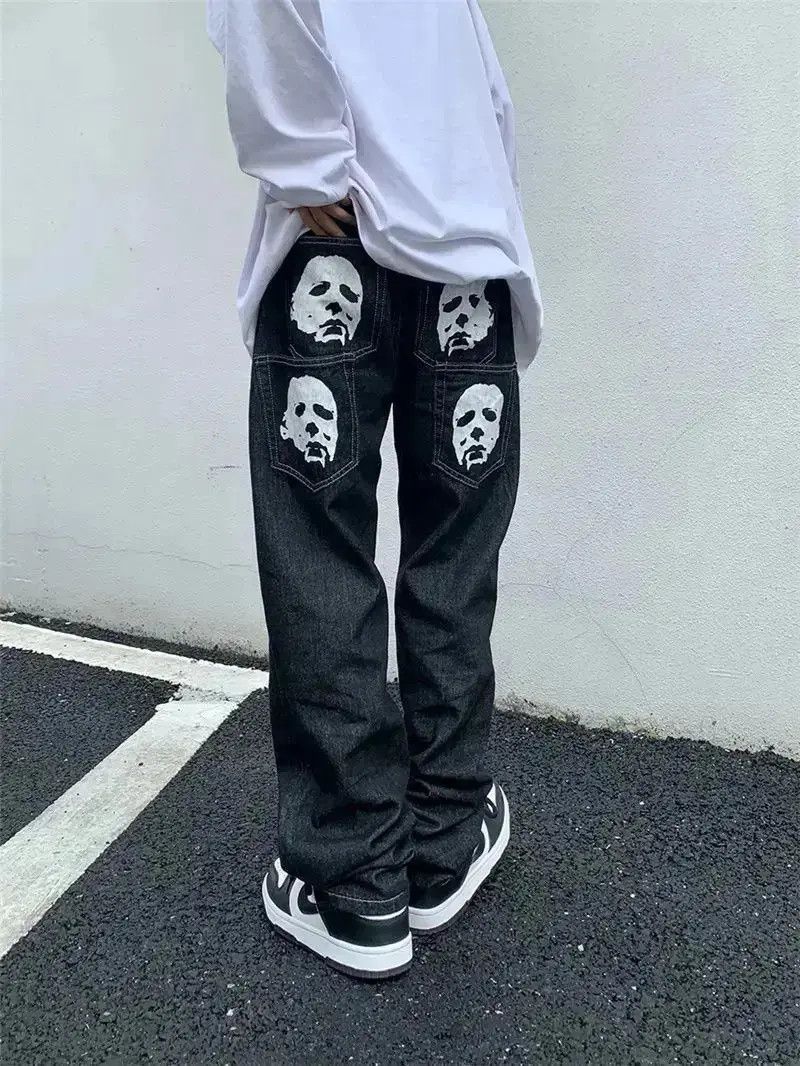 Japanese Brand FACES Graphic Black Streetwear Denim Jeans Size US 32 / EU 48 - 6 Thumbnail
