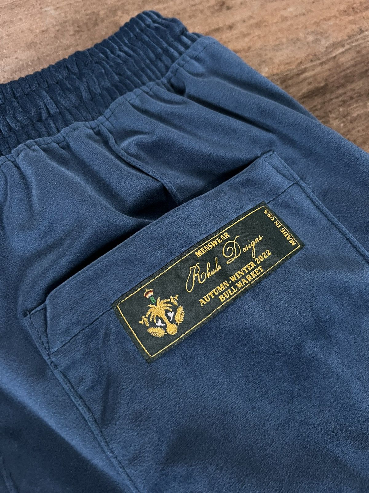 Rhude NEW Rhude Pants Embroidered Velvet Blue Size US 36 / EU 52 - 4 Thumbnail