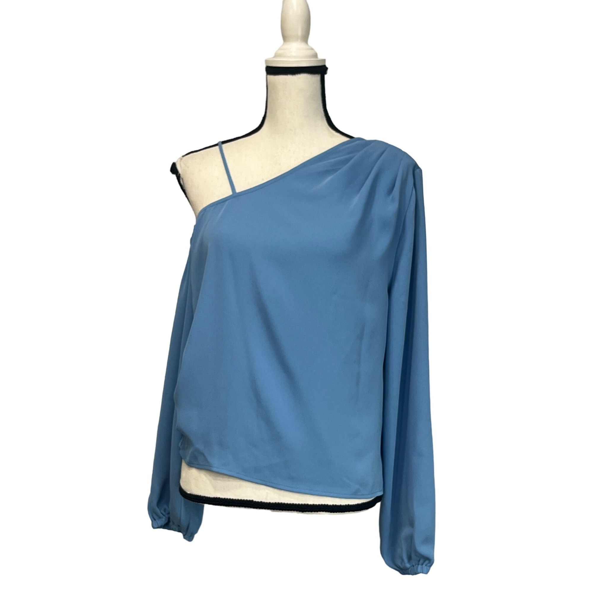 Other Open Edit Pleated Asymmetric Top, Blue Lake, M Size M / US 6-8 / IT 42-44 - 3 Thumbnail