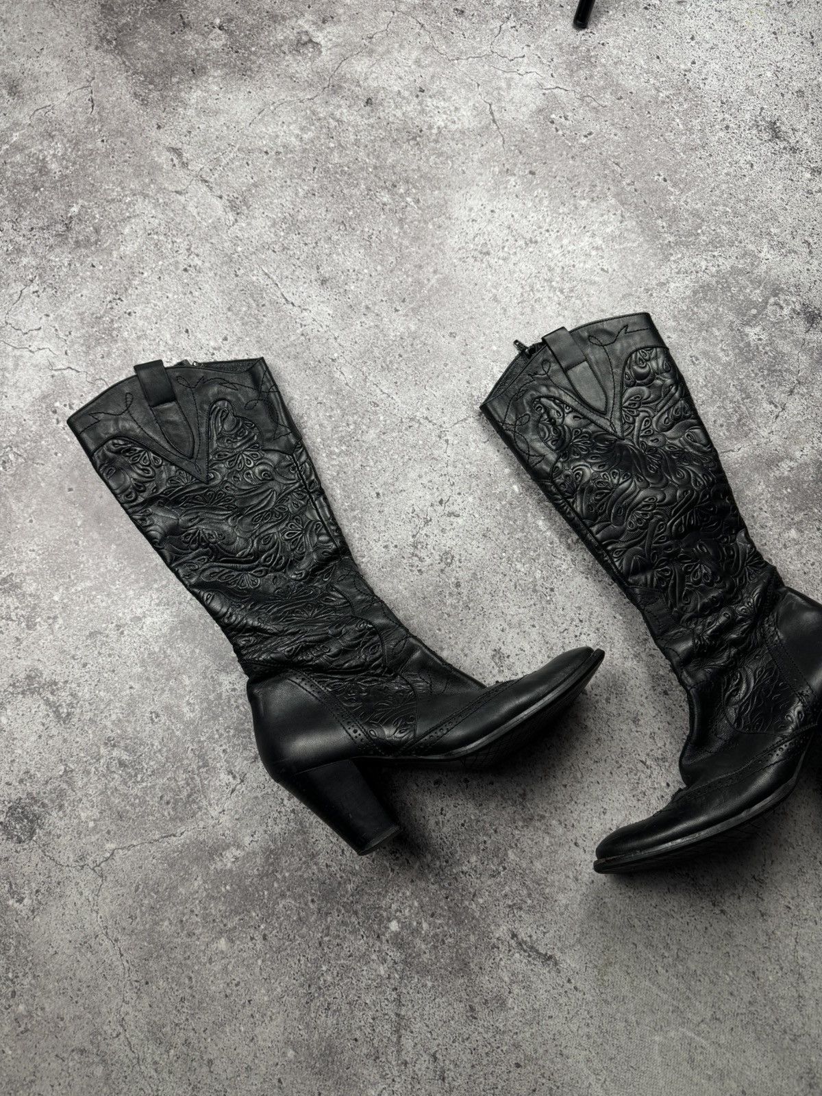 If Six Was Nine Vintage AS 98 Heel Rick Owens Style Western Leather Bots Y2K Size US 9 / IT 39 - 8 Thumbnail