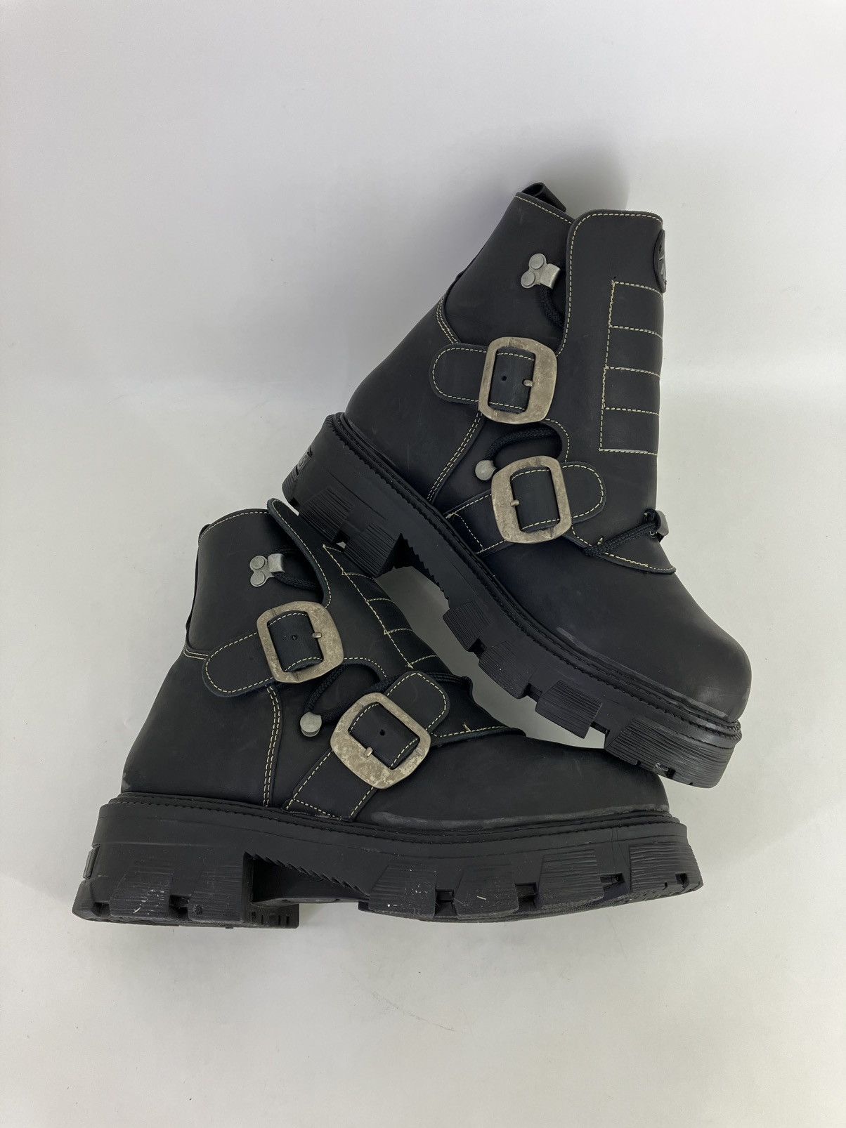 Vintage New Boris genuine leather chunky platform ankle boots boots Size US 8 / EU 41 - 3 Thumbnail