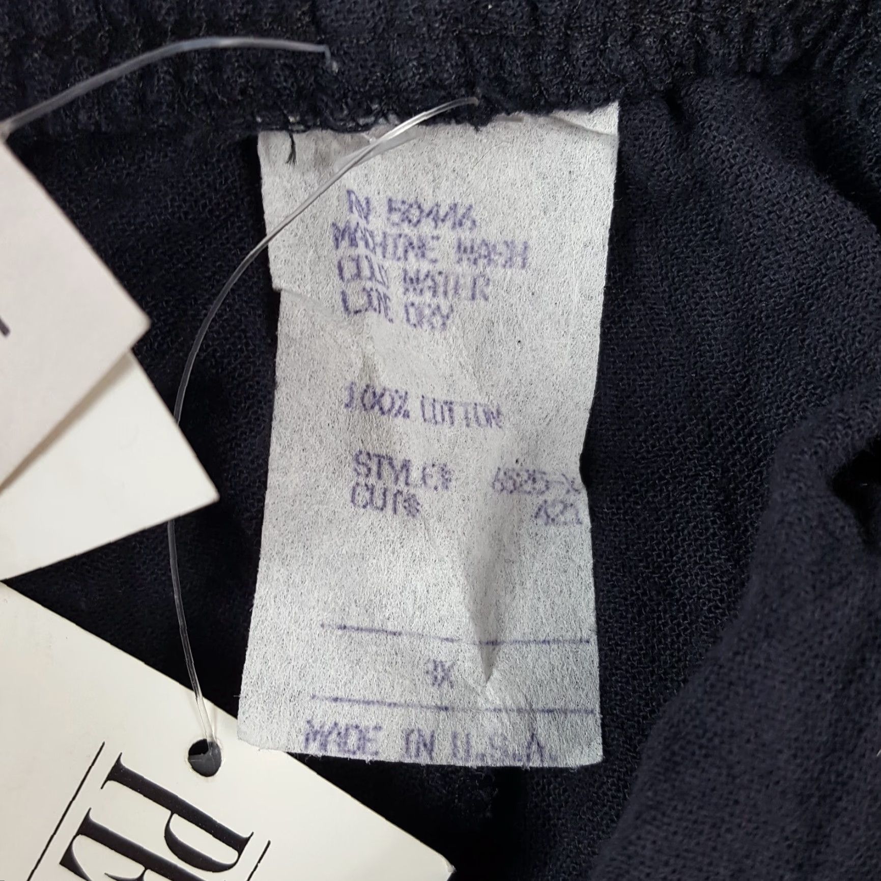 Vintage VINTAGE 80s Women's Pants Relaxed Fit Tapered Ankle Cotton Black Casual Retro Y2K Bohemian Comfort 3X Size 40" / US 18 - 5 Thumbnail