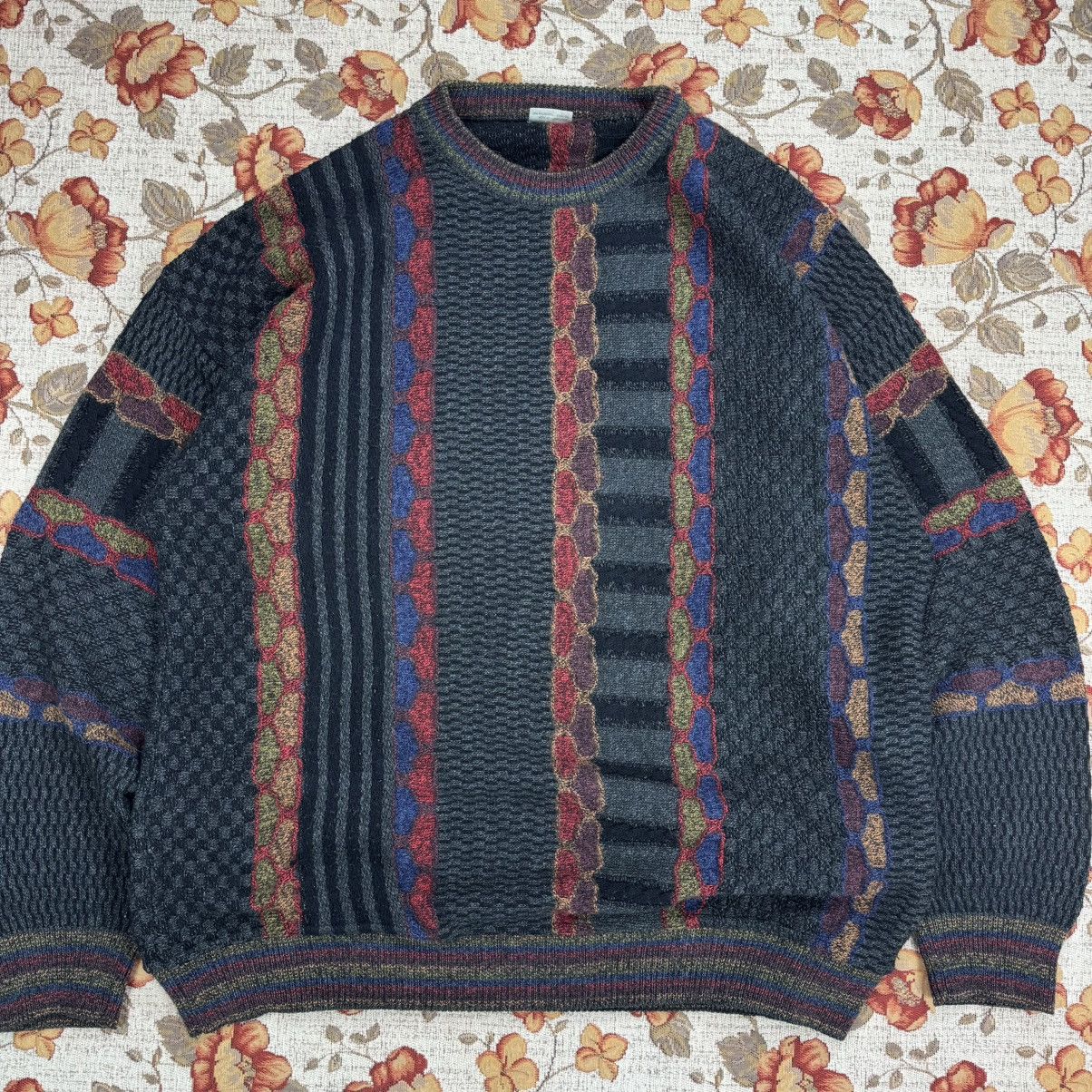 Coogi × Vintage Vintage Cable Knit Coloured Coogi Style Oversized Boxy Size US XL / EU 56 / 4 - 2 Thumbnail
