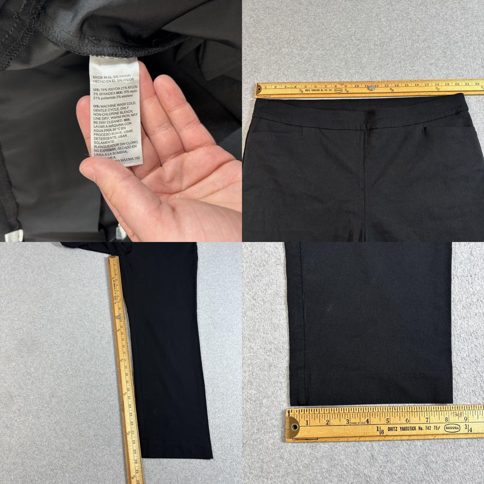 Vintage Chico's So Slimming 360 Brigitte Slim Pant Women 20R Black Ponte Dress Pants Slimming Workwear Size 42" / US 20 - 8 Thumbnail