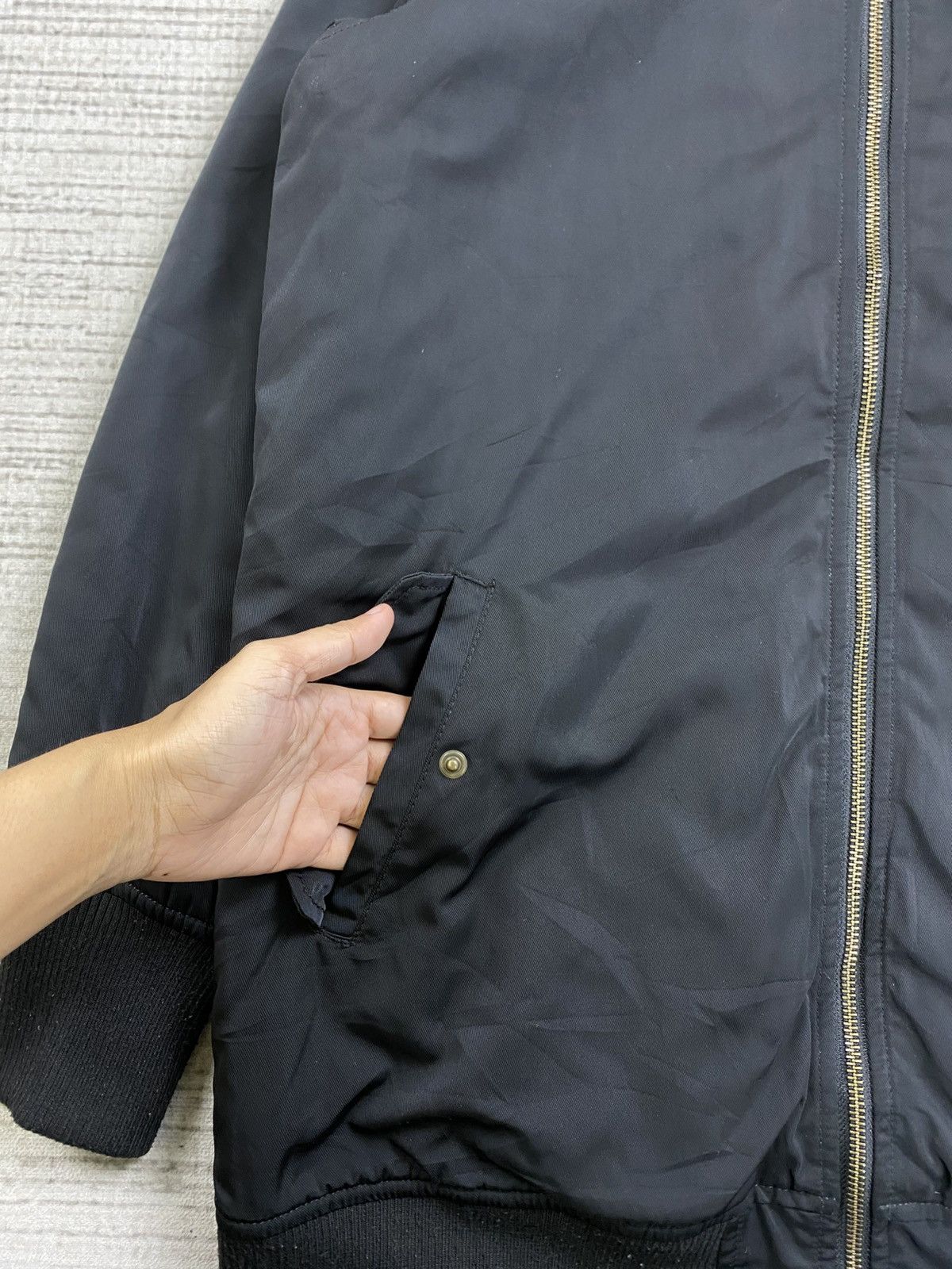 Japanese Brand × Vintage Vintage Back Number All Black Bomber Jacket Size US M / EU 48-50 / 2 - 7 Thumbnail