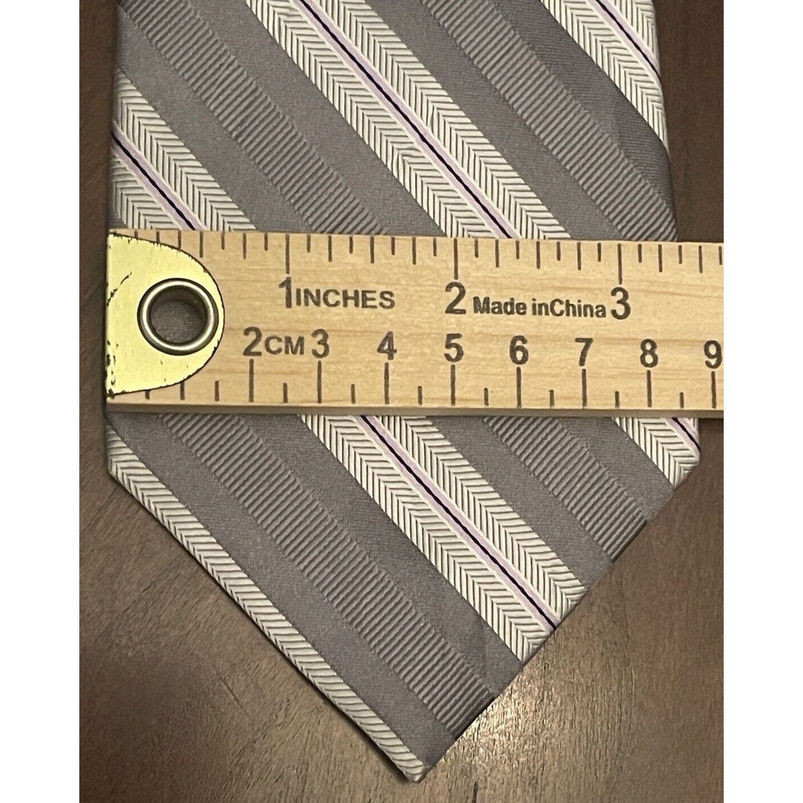 Michael Kors Michael Michael Kors Gray Purple 100% Silk Made In China Size ONE SIZE - 4 Thumbnail