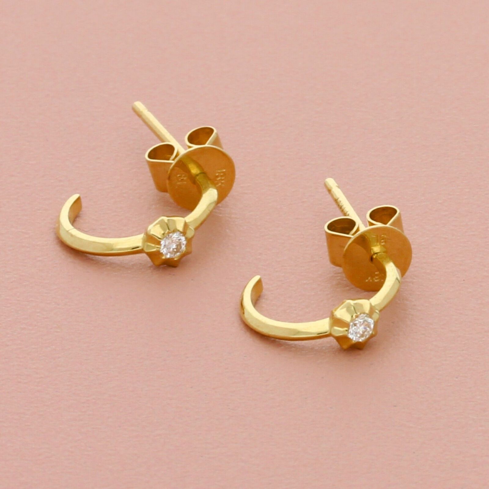 Designer bony levy 18k gold 0.05 ctw monaco diamond hoop earrings Grailed