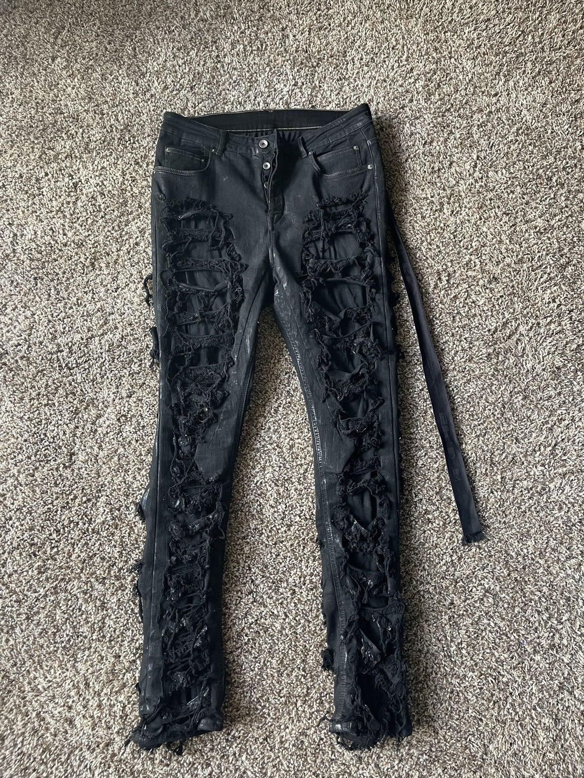 Rick Owens Drkshdw Detroit Cut Denim Pants Black | Grailed
